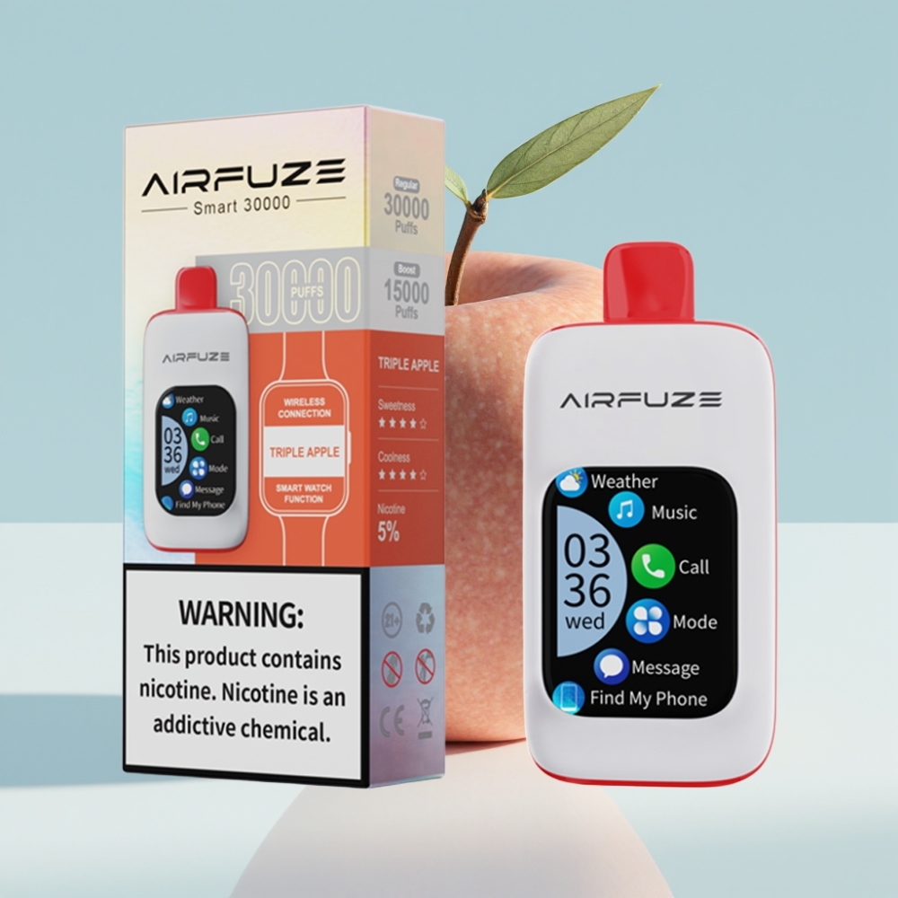 AirFuze Smart 30000 Puffs Triple Apfel Display 2.01\" TFT Typ-C 900mAh