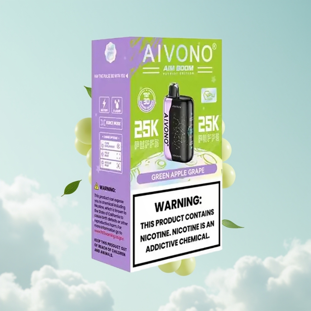 Aivono AIM BOOM 25000 Puffs 28ml 650mAh Grüner Apfel Traube