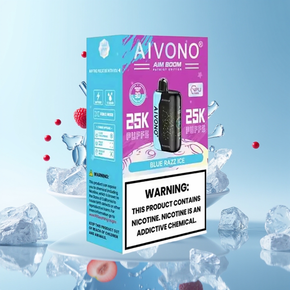 Aivono AIM BOOM 25000 Puffs 28ml 650mAh Typ-C Blauer Himbeer-Eis