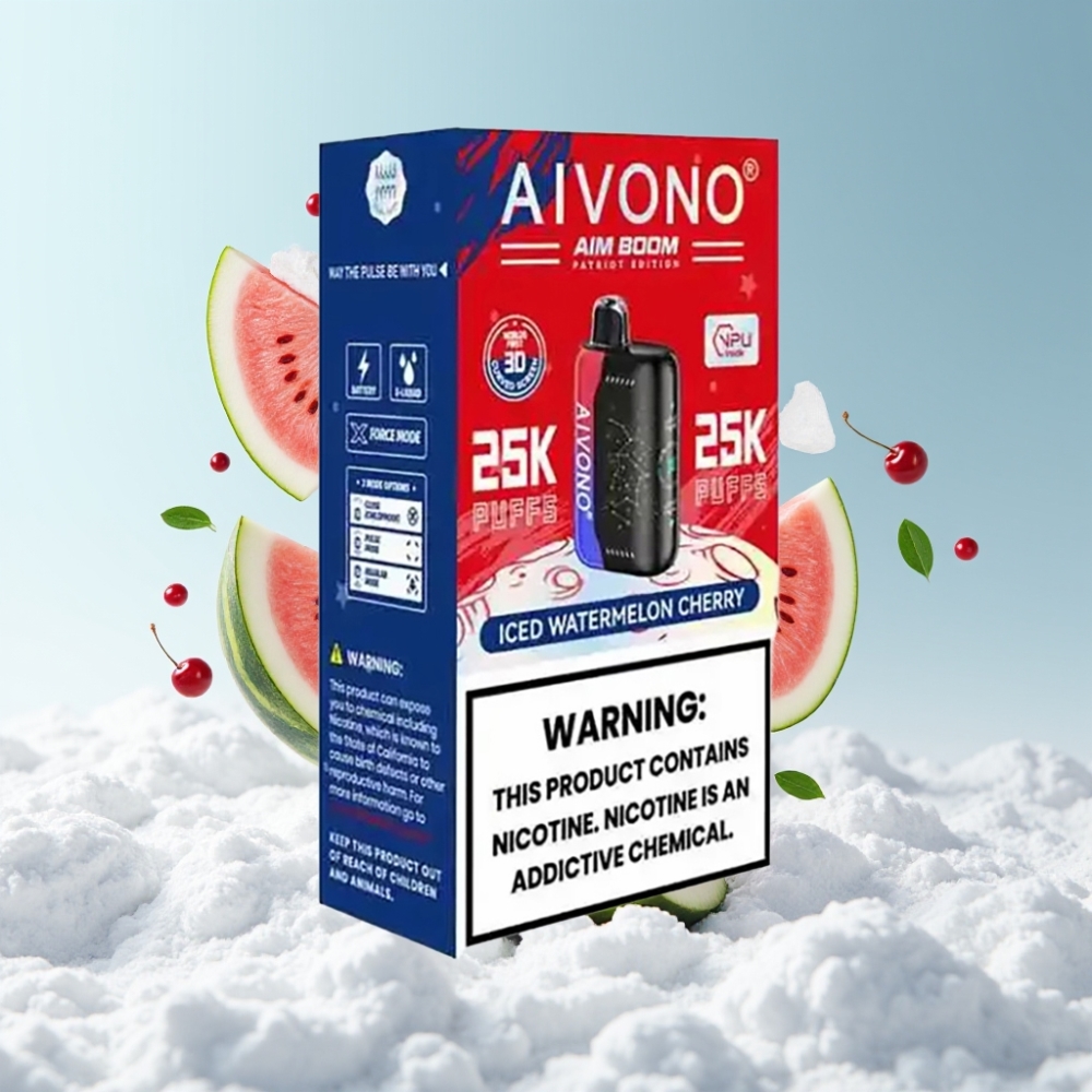 Aivono AIM BOOM 25000 Puffs 28ml Eisige Wassermelone-Kirsche Typ-C 650mAh