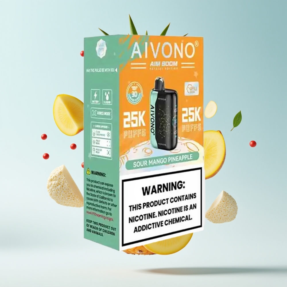 Aivono AIM BOOM 25000 Puffs 28ml Sauer-Mango-Ananas Typ-C 650mAh