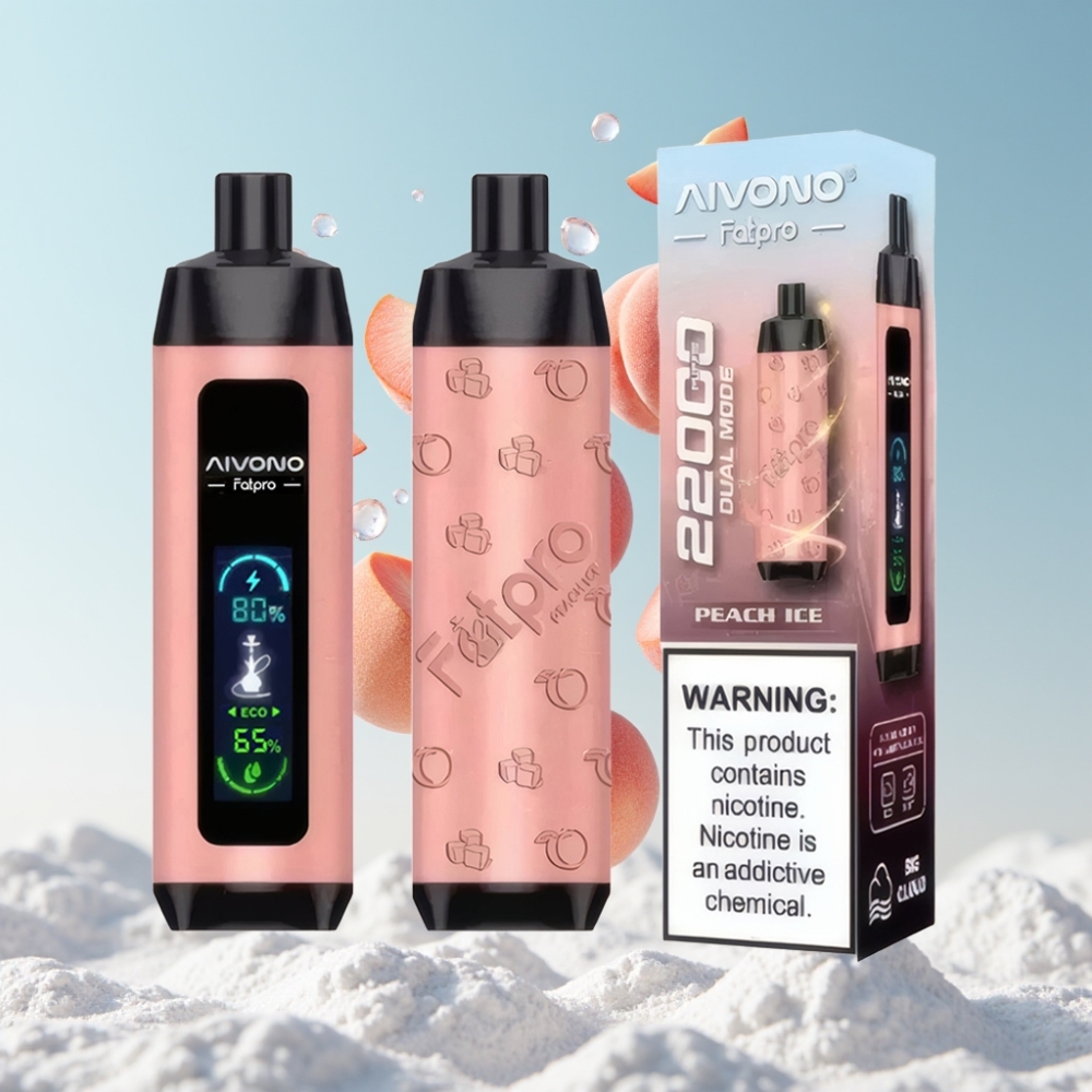 Aivono Aim Fatpro 22000 Puffs 28ml 5% Nikotin Pfirsich Eis 600mAh Dual Mode Mesh Coil