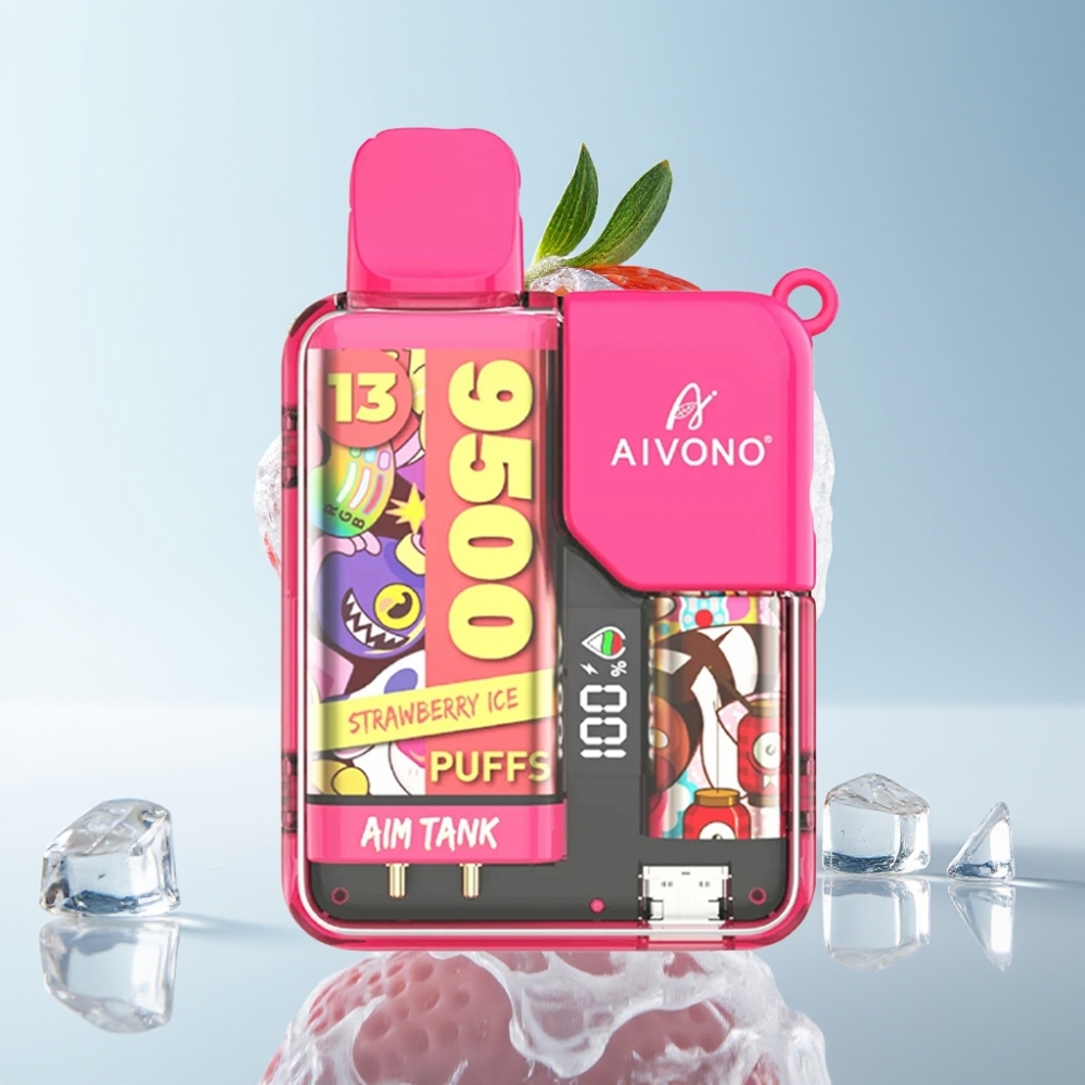 Aivono AIM-TANK 9500 Puffs 18ml 650mAh LCD Erdbeer-Eis