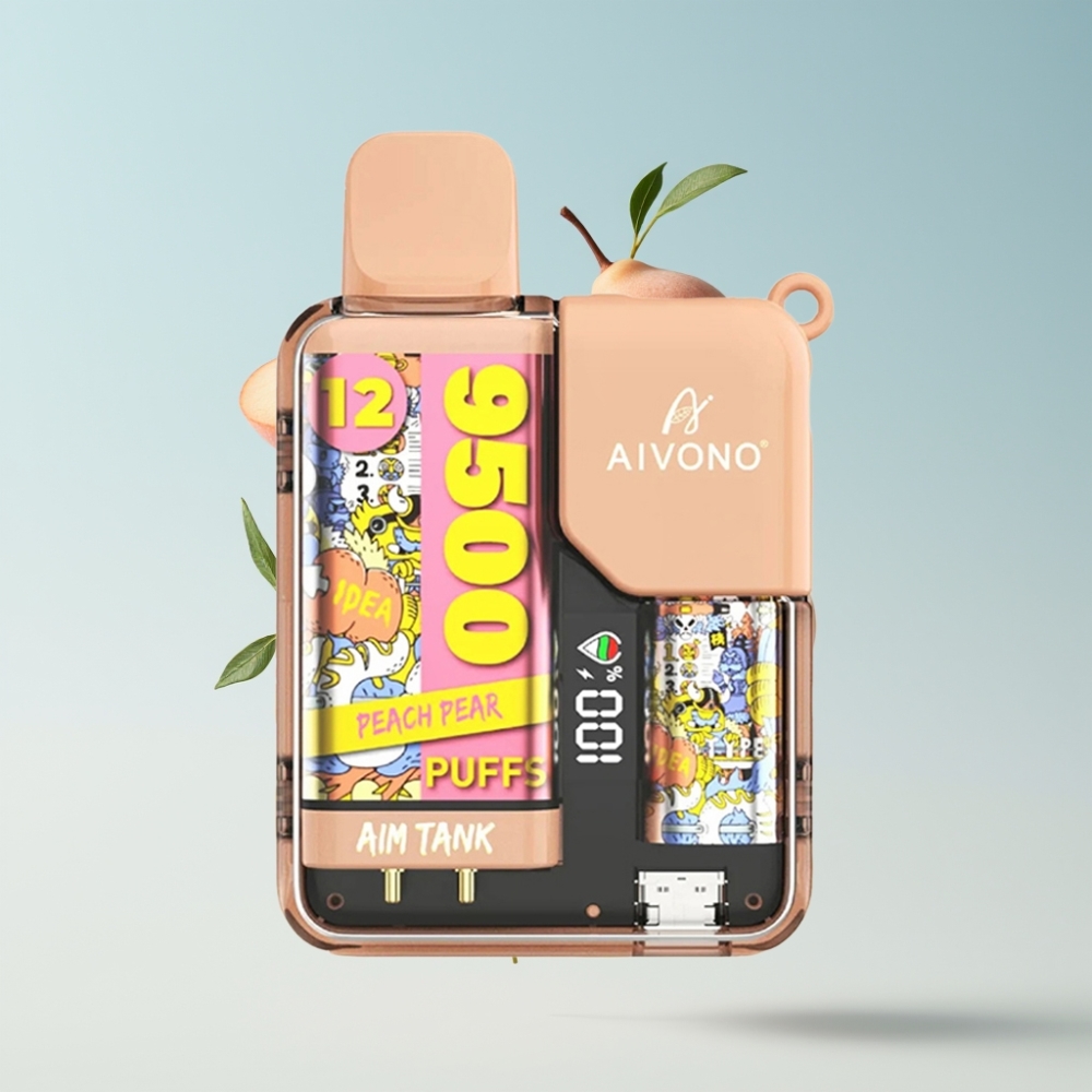 Aivono AIM-TANK 9500 Puffs 18ml LCD 1.2ohm Mesh Pfirsich-Birne