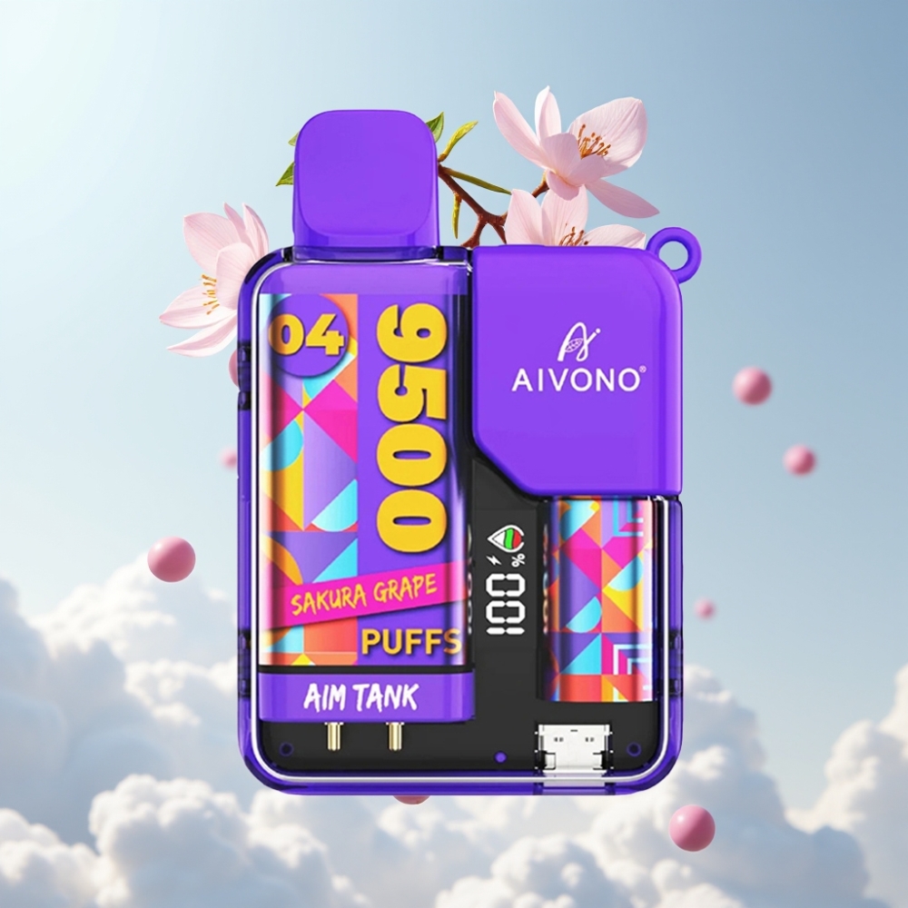 Aivono AIM-TANK 9500 Puffs 18ml LCD Sakura Grape