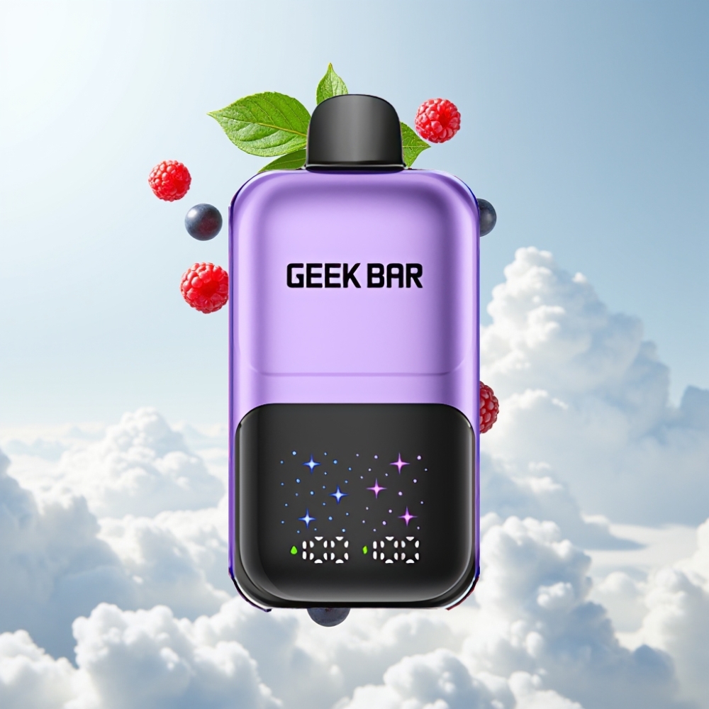 GEEK BAR 2GO 50000 Puffs Dual Tank 20ml Grape & Himbeere Interaktiver Bildschirm