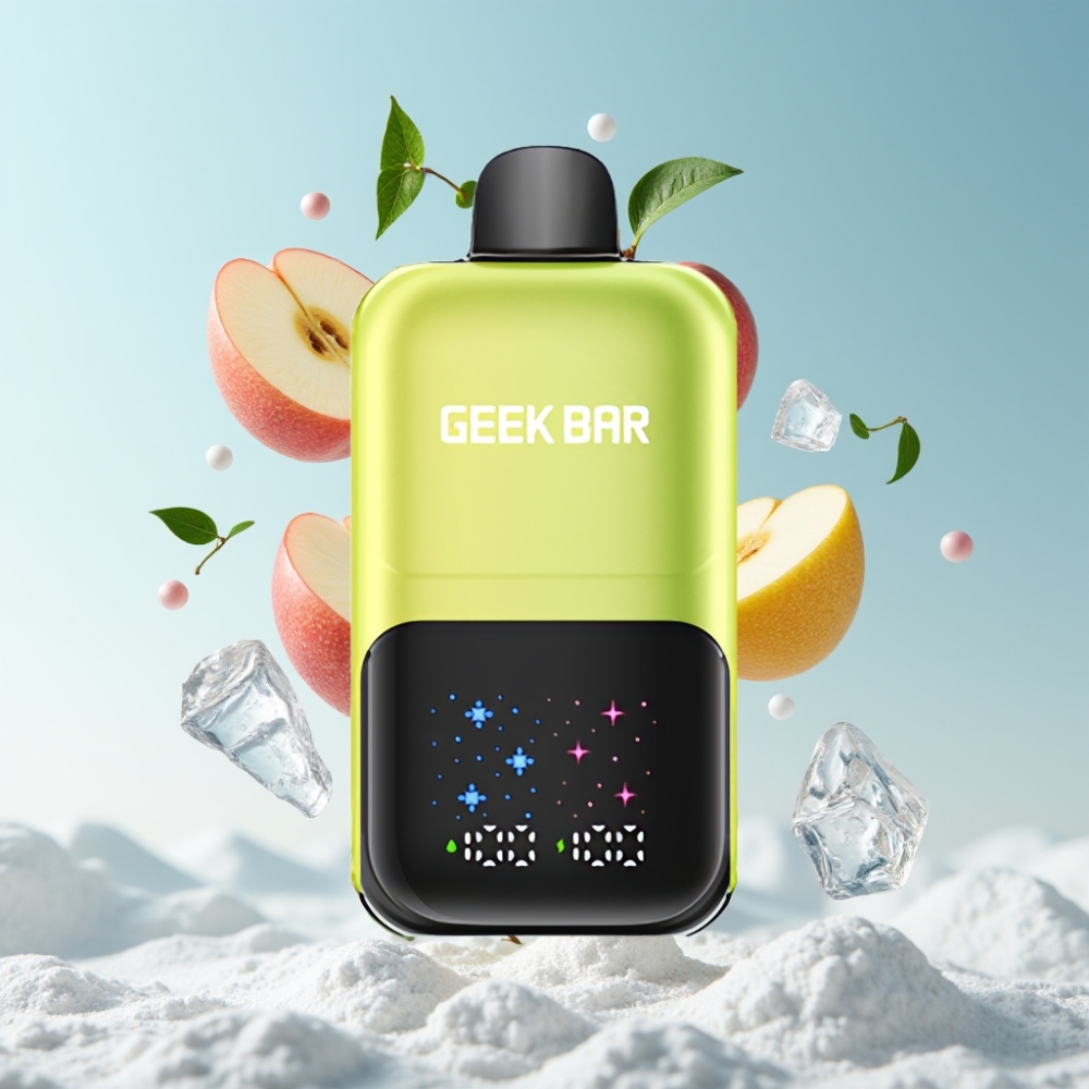 GEEK BAR 2GO 50000 Puffs Dual Tank 20ml Interaktiver Großbildschirm 3-Stufen-Geschmack Sauer-Apfel-Eis