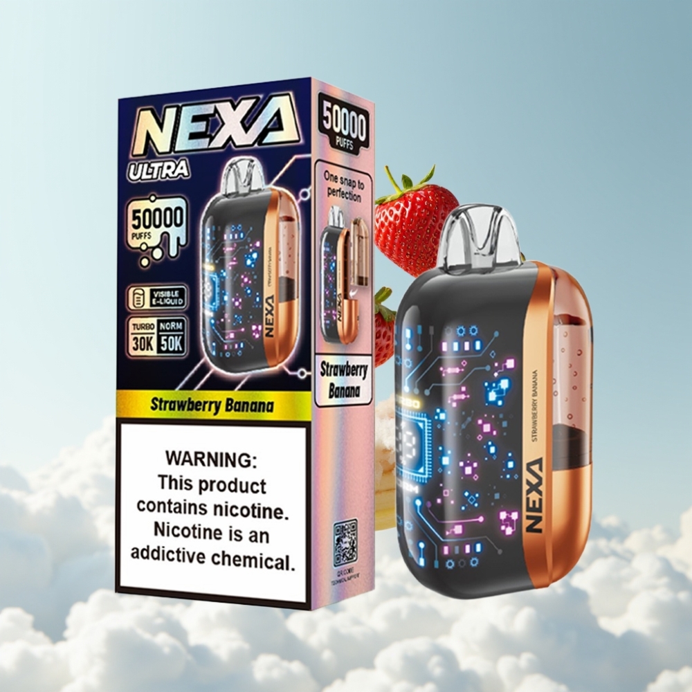 NEXA Ultra 50K Einweg-Vape 50000 Puffs 20ml 5% Erdbeer Banane Dual Mesh Typ-C