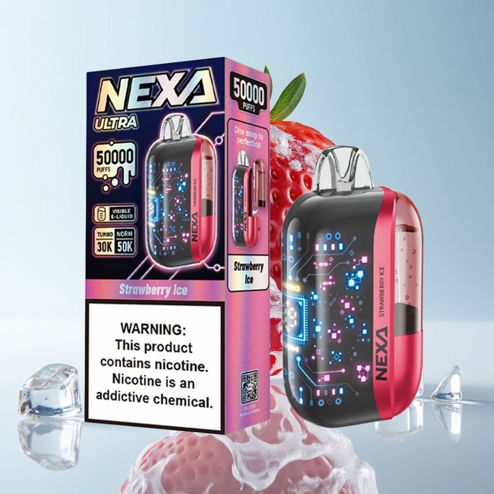 NEXA Ultra 50K Einweg-Vape 50000 Puffs 20ml 5% Erdbeer-Eis Typ-C 3D-Display