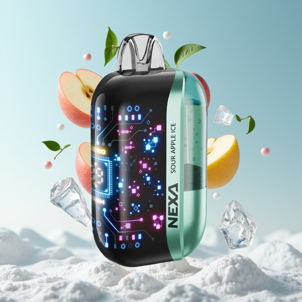 NEXA Ultra 50K Einweg-Vape 50000 Puffs 20ml 5% Sour Apple Ice 0.9ohm Dual Mesh