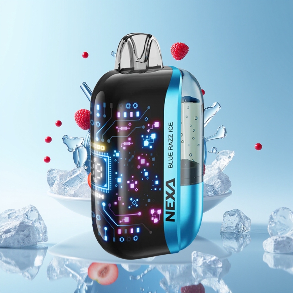 NEXA Ultra 50K Einweg-Vape 50000 Puffs 20ml Blau-Razz Eis Typ-C Ladung 3D Bildschirm