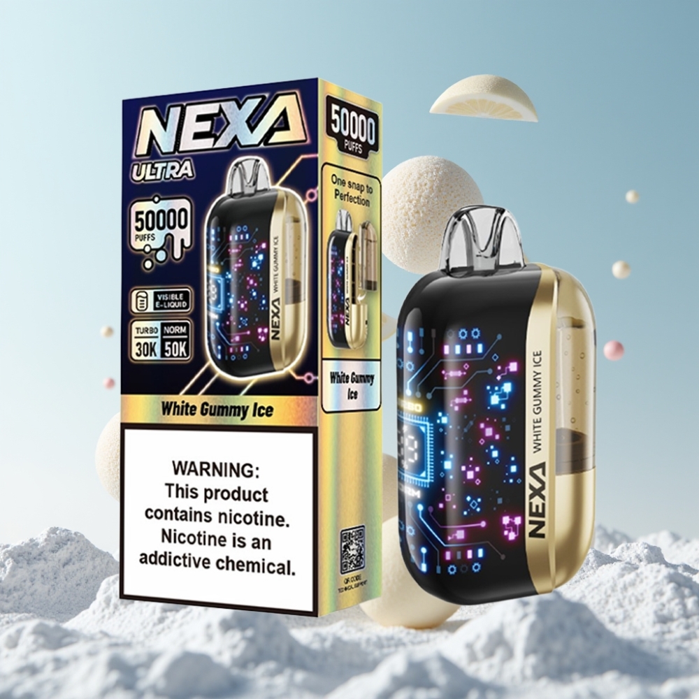 NEXA Ultra 50K Einweg-Vape White Gummy Ice 20ml 5% 0.9ohm Dual Mesh